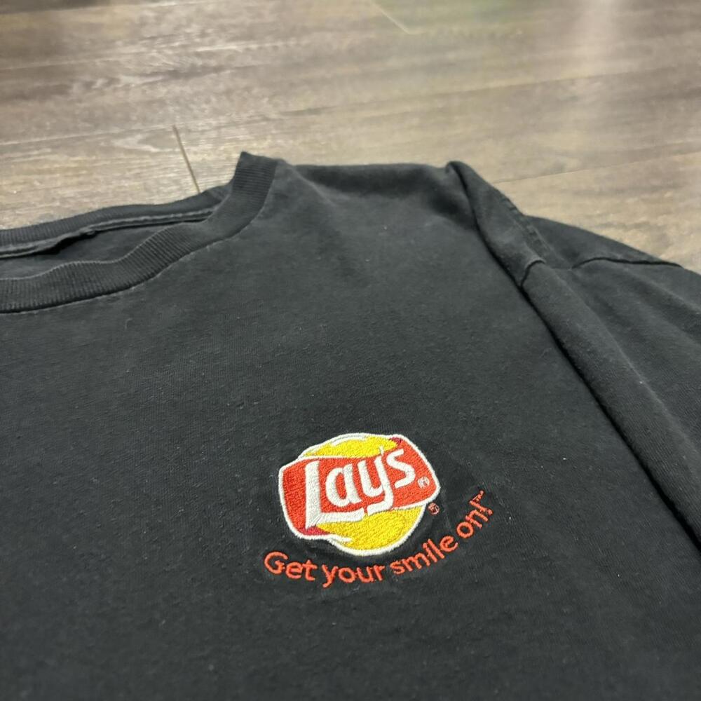 Vintage lays get your smile on long sleeve t shirt 00s XL - Picture 1 of 4